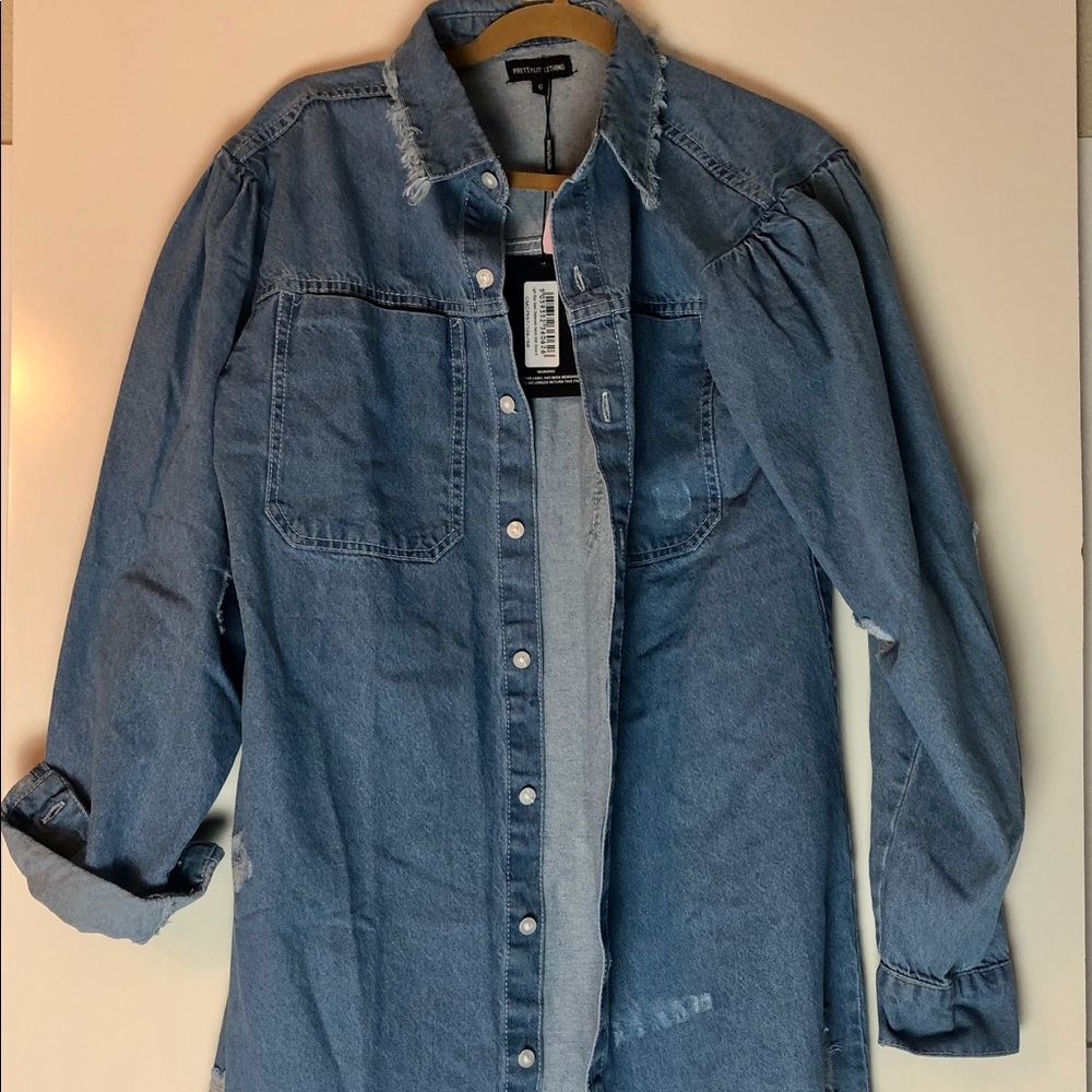 Denim Blue Jean Dress Size 6 - Long Sleeve
